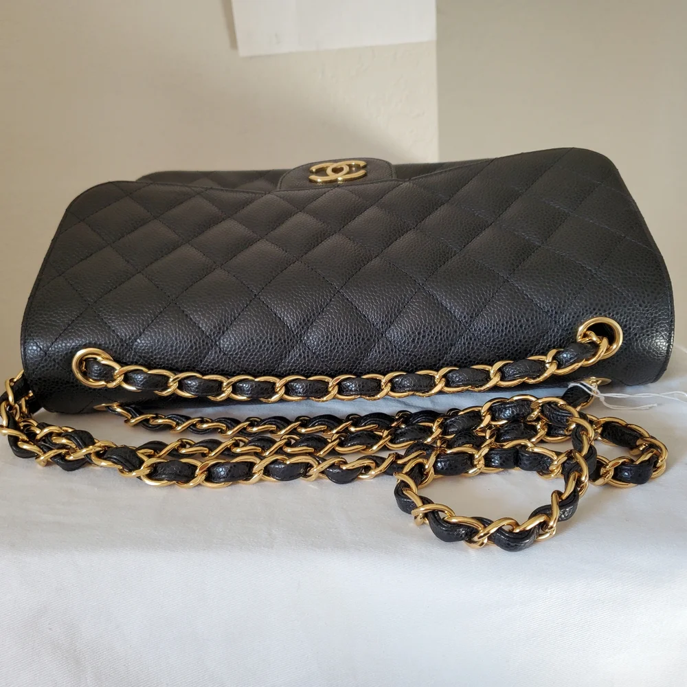 Chanel Classic Jumbo Black Caviar Gold Hw - Picture 5 of 16